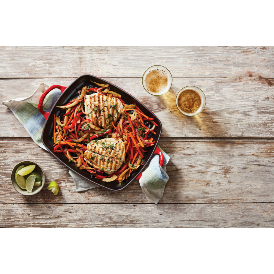 Сковорода-гриль чугунная Le Creuset, прямоугольная, 30 см, вишневая 20201300600422 - Вид №1