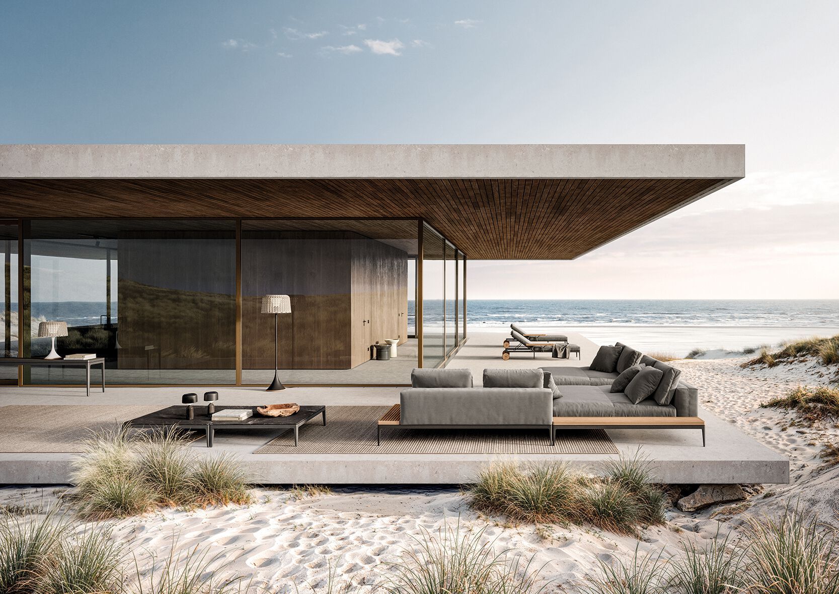 Тканевый модульный садовый диван Gloster сетка ARCH-00132626 - Вид №24