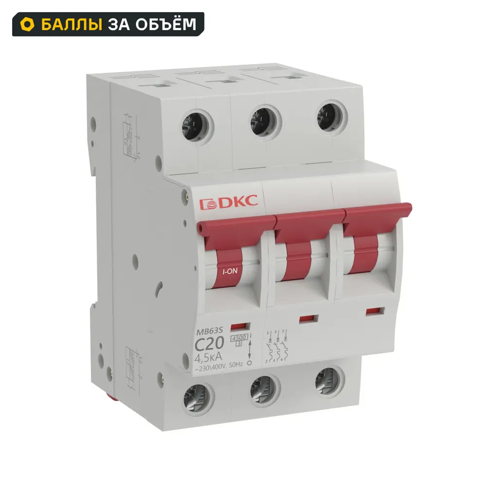 Автоматический выключатель DKC Yon 3P C20 А 4.5 кА STLM-2039119