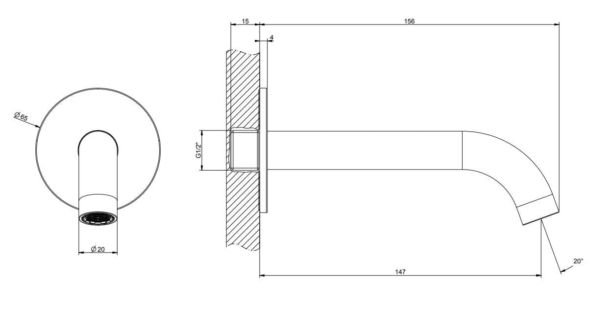 Настенный дозирующий носик из нержавеющей стали для умывальника Gessi мелки 316 ARCH-00032752 - Вид №5