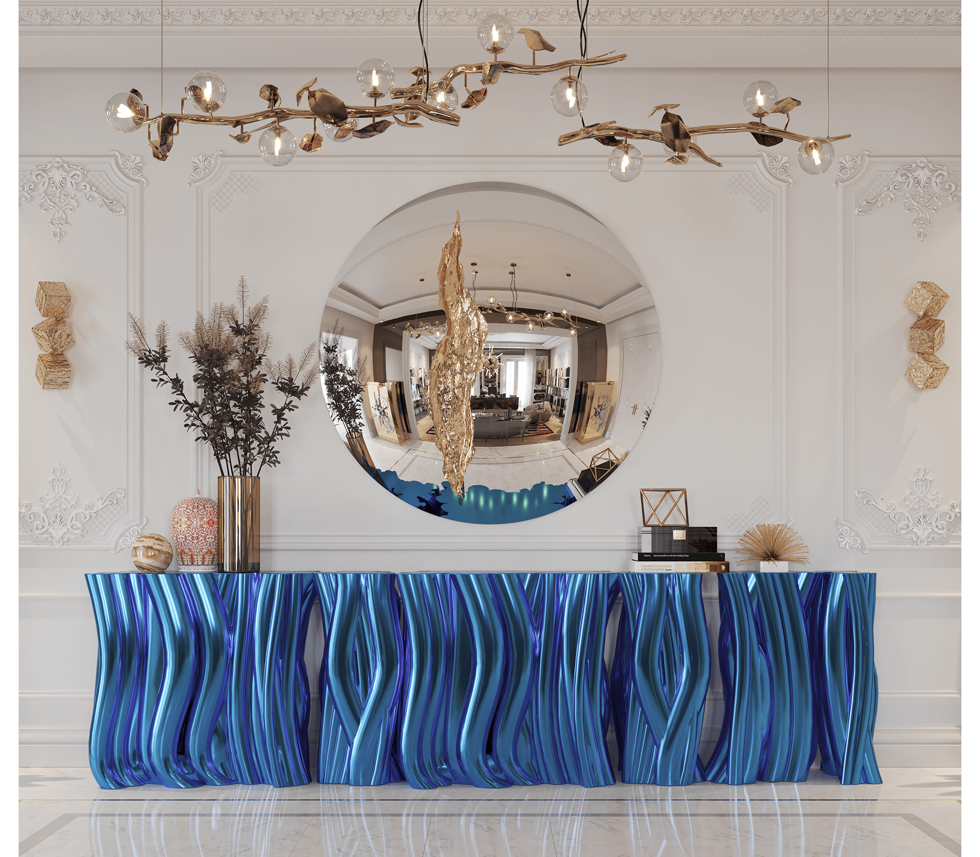 0-041 Монохромный синий буфет Boca Do Lobo  - Вид №6