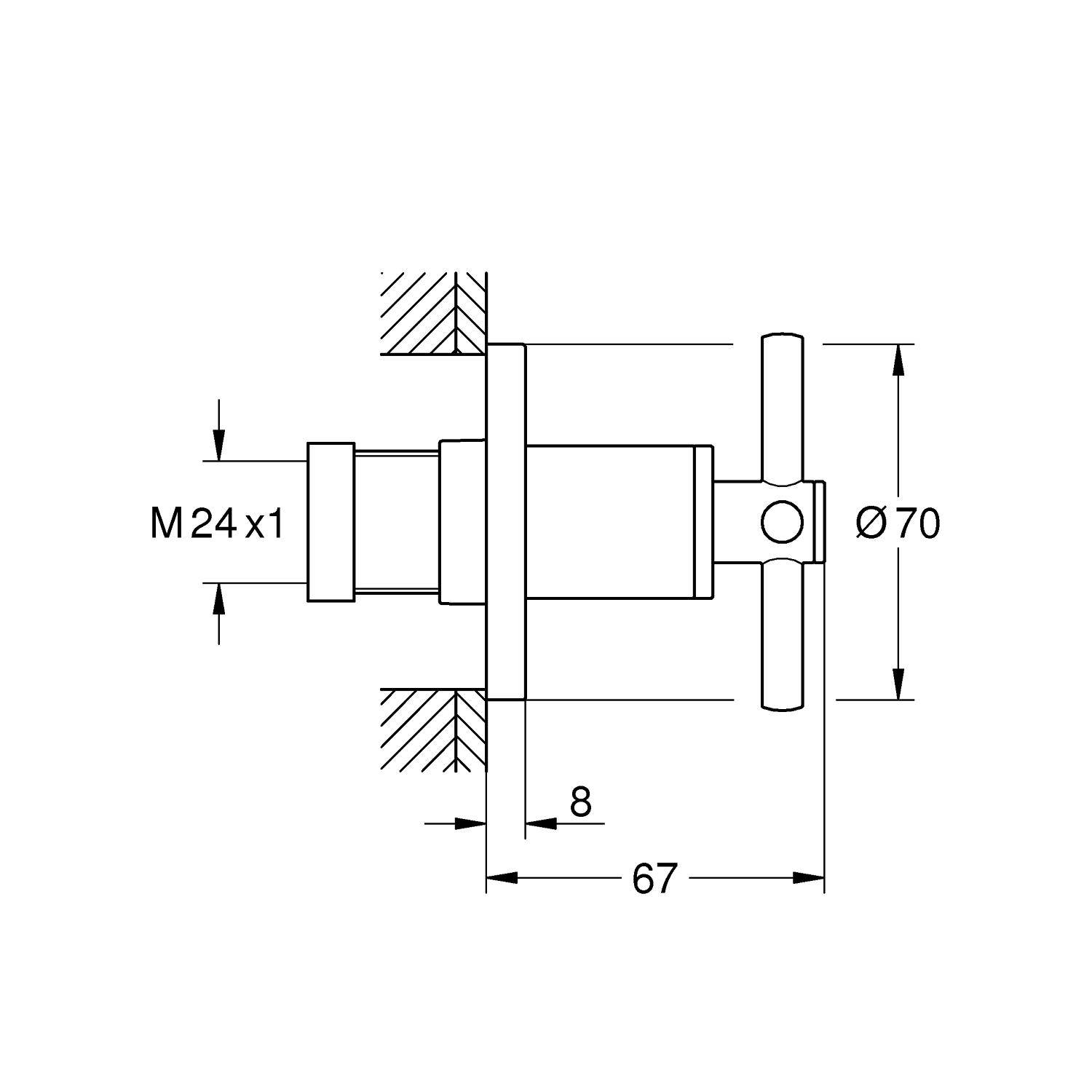 Внешняя часть вентиля GROHE Atrio, суперсталь (19069DC3) - Вид №1