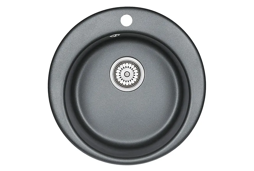 4801, ШВАРЦ (чёрный металлик), кухонная мойка, кварц GRANULA 4801-ST62 - Вид №1