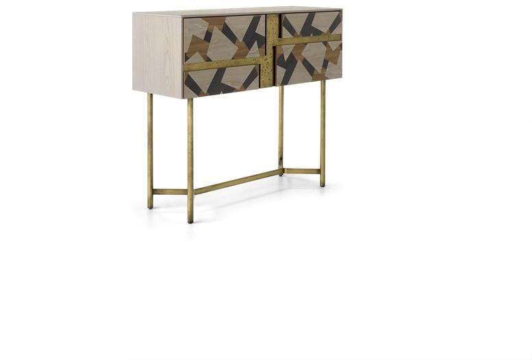 Arte Brotto Консоль из дерева с ящиками с инкрустацией Leonardo L1850 - Вид №4