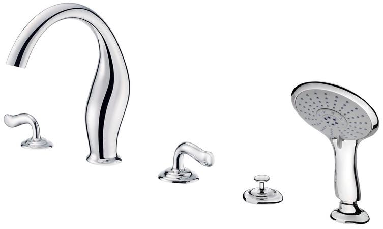 JUSTIME Комплект для ванны из хромированной латуни с ручным душем Ether 6781-m2-80cp - Вид №1