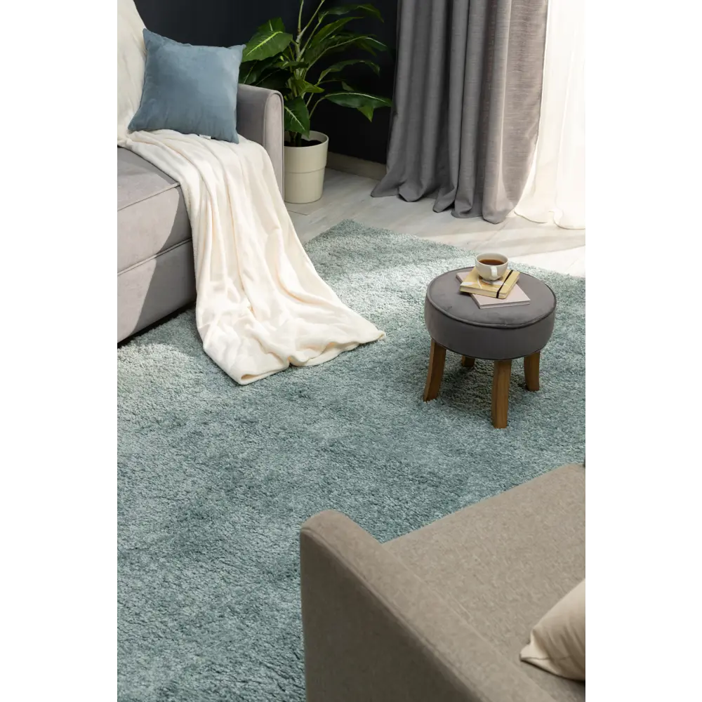 Ковер полипропилен Шагги Тренд L001 80x150 см цвет голубой MERINOS STLM-2156405 - Вид №4