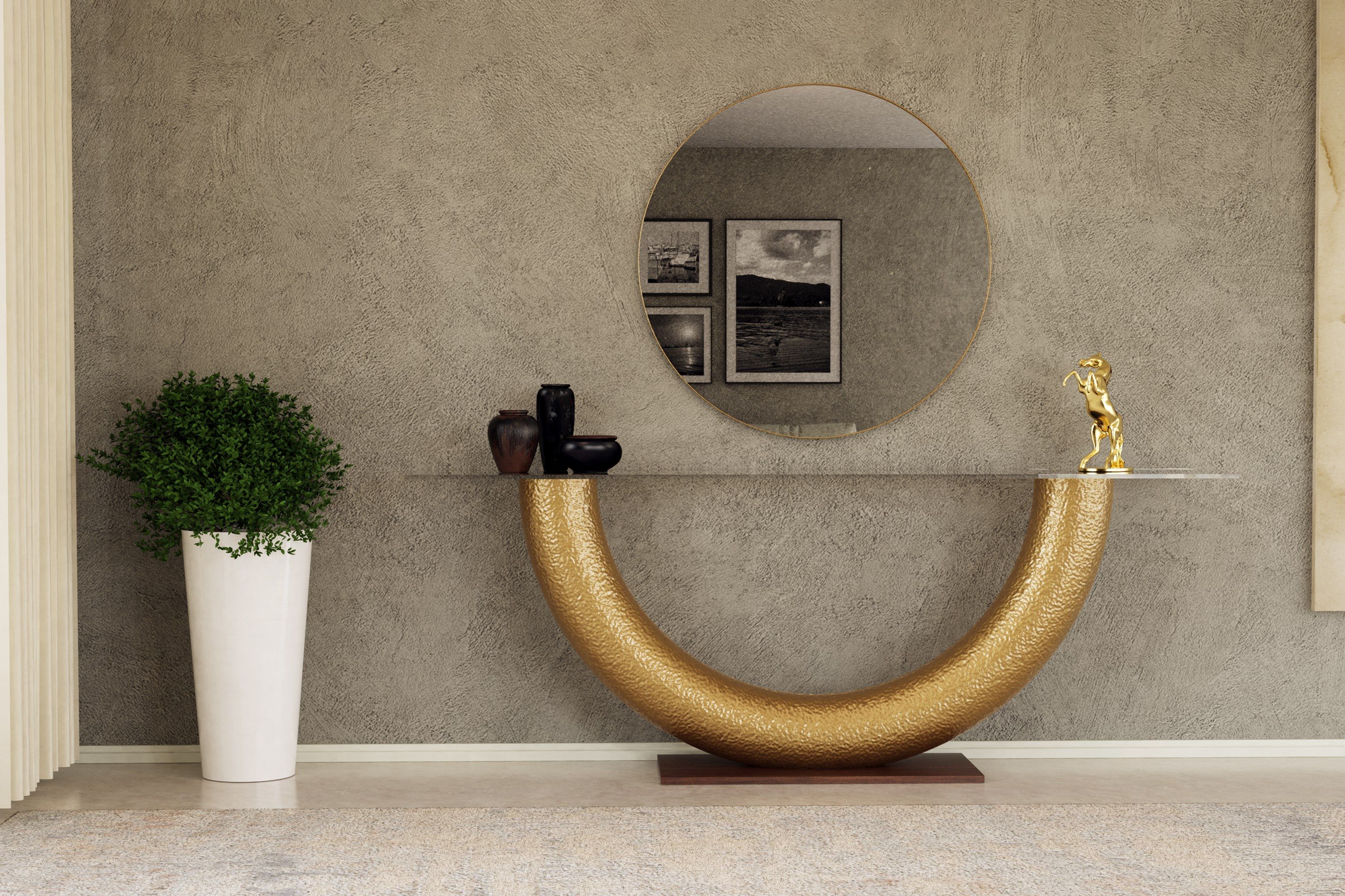 Прямоугольная консоль из стекловолокна и дерева GANSK Millenium ARCH-00015374 - Вид №1