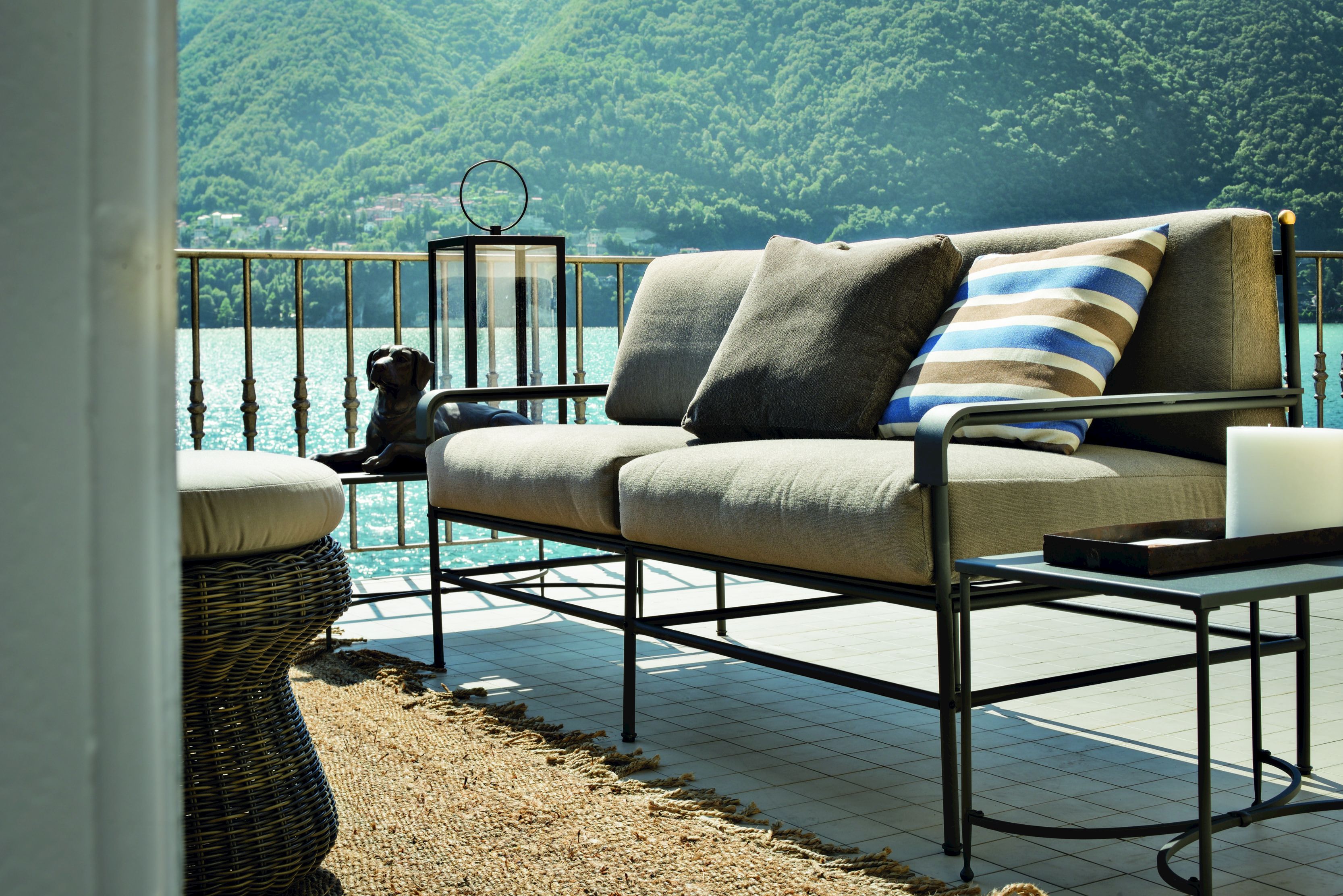 Садовый диван из оцинкованного железа и акриловой ткани Unopiù Тоскана ARCH-00126195 - Вид №1