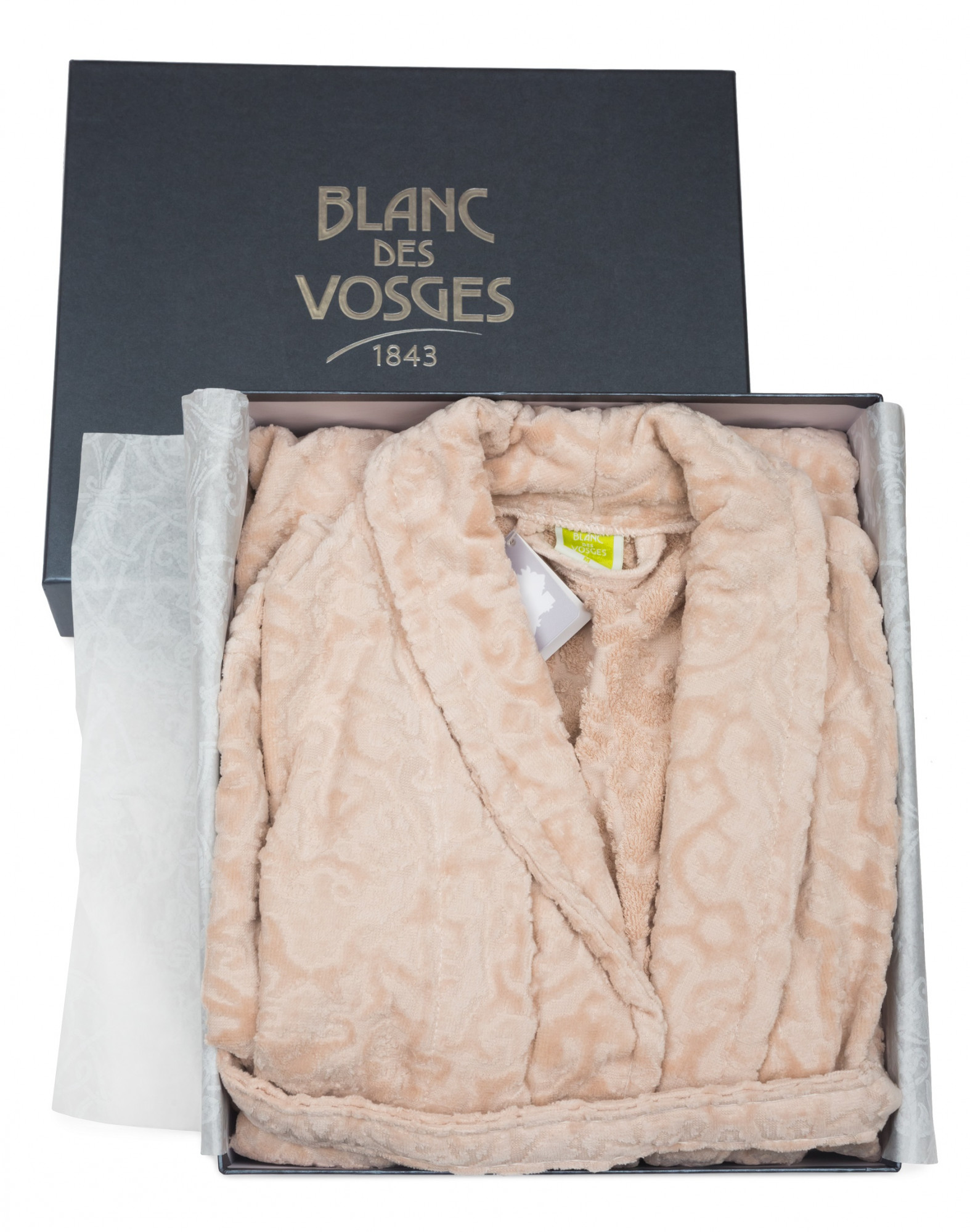 RO_PR_S_S Халат велюр Princess S песочный хлопок 420 гр/м2 Blanc des Vosges Santreyd 