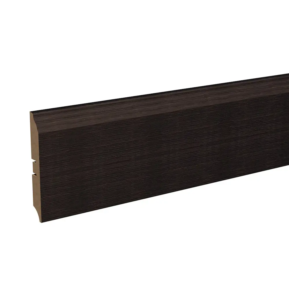 Плинтус напольный МДФ «Венге» фигурный высота 80 мм длина 2.05 м КРОНОПРОФИЛЬ STLM-2159573