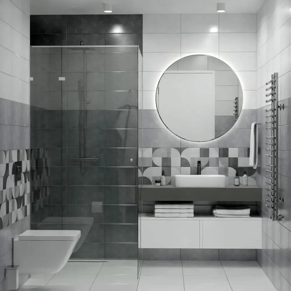 Нефрит-Керамика Флисс — настенная плитка графит для стильного интерьера 89232590 STLM-0944183 - Вид №6