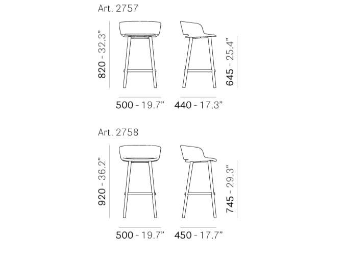 Полипропиленовый табурет с подставкой для ног Pedrali Babila ARCH-00069039 - Вид №1