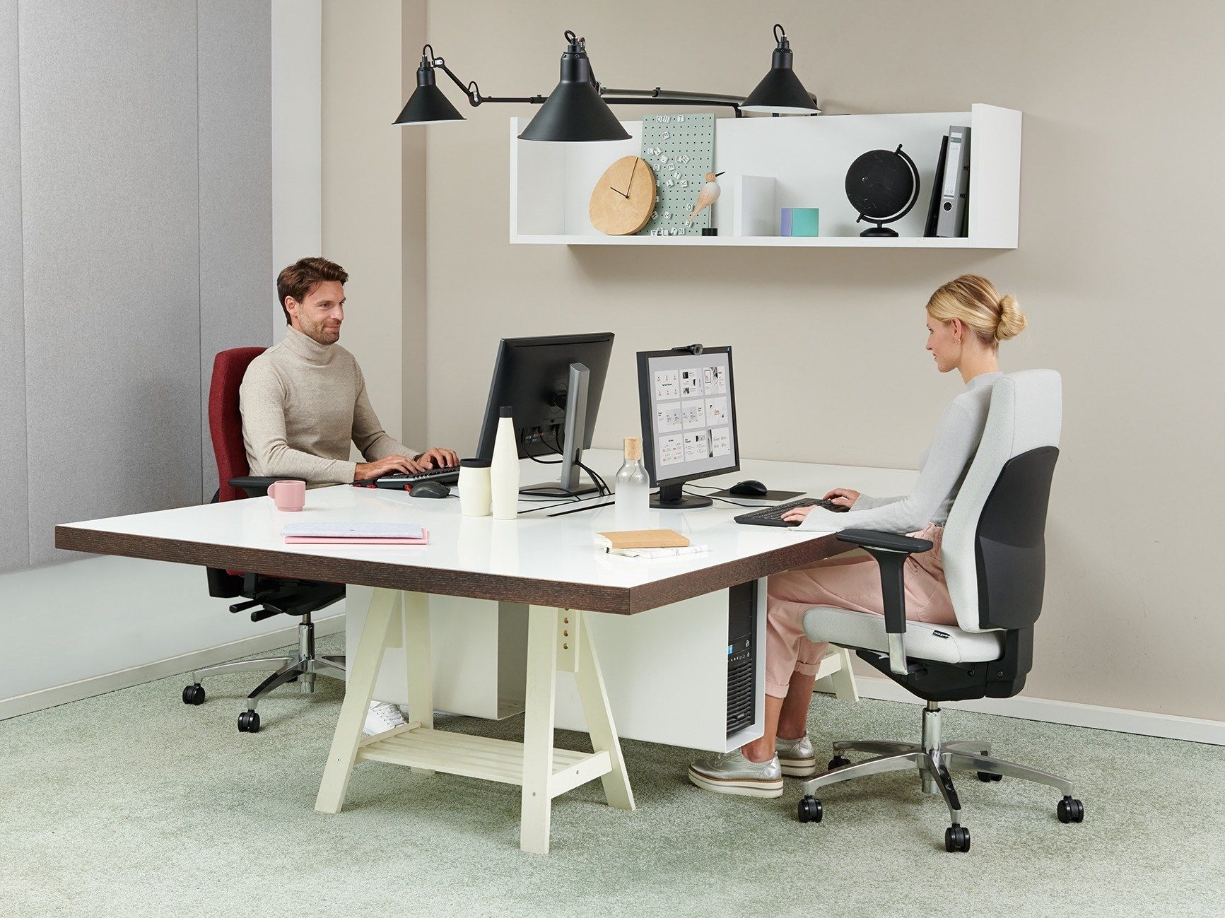 5 спиц ткань регулируемая высота операционный стул офис Dauphin ARCH-00092612 - Вид №4