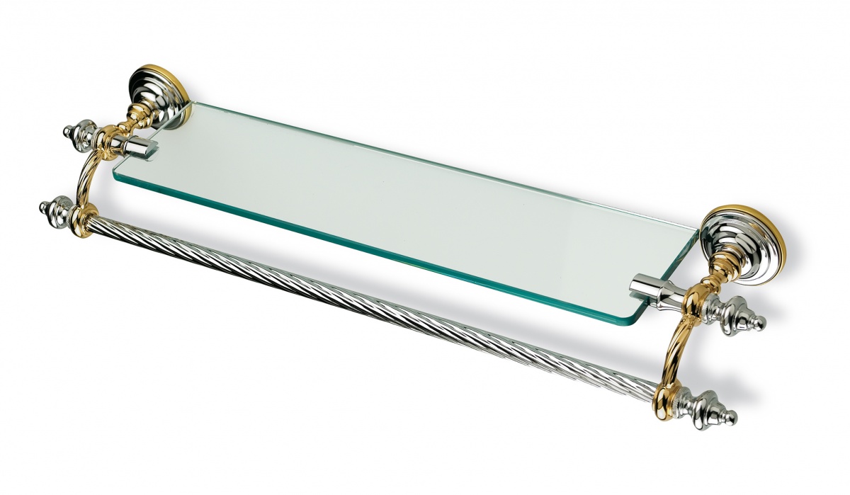 G33(08) Stil Haus Giunone, стеклянная полка + полотенцедержатель, цвет хром