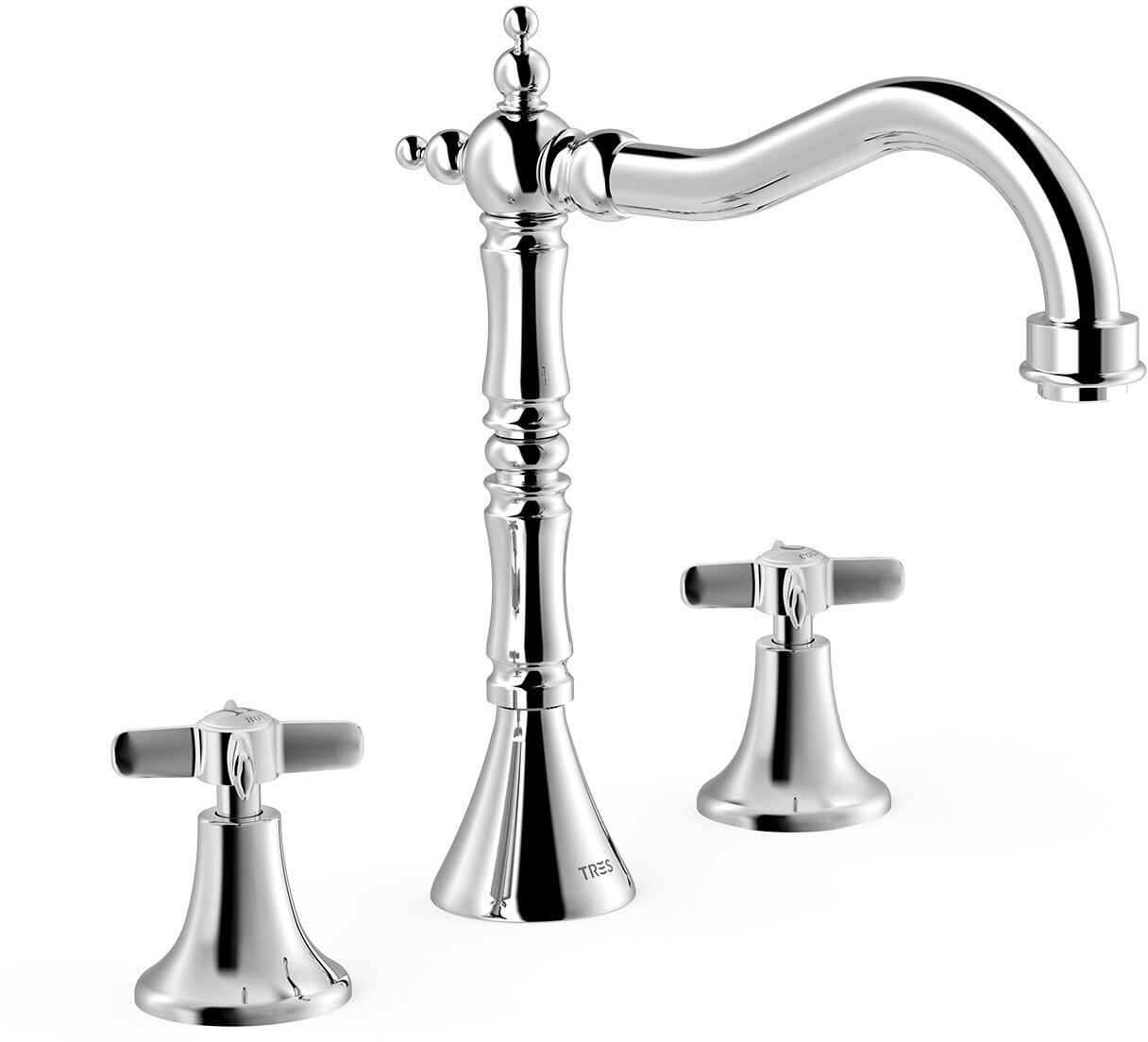 Смеситель для раковины TRES CLASIC с 3 отверстиями на бортике-24210501 TRES