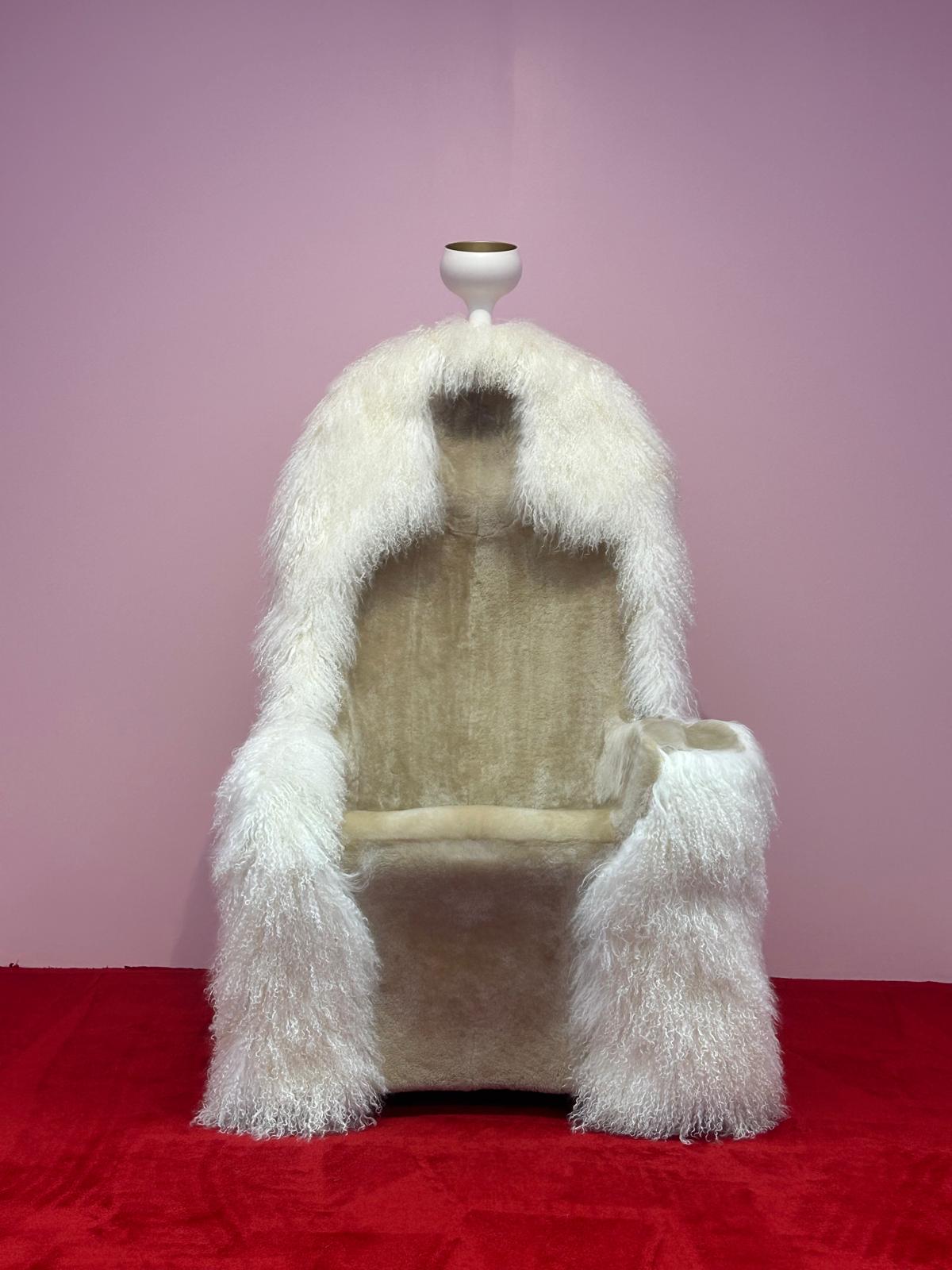 Меховое кресло с подлокотниками с высокой спинкой BD Barcelona дали ARCH-00125360 - Вид №4