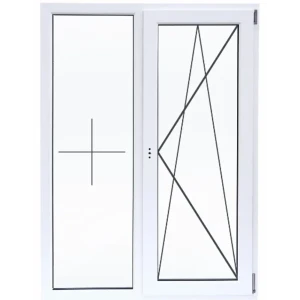 Пластиковое окно ПВХ Deceuninck двустворчатое 1400x1100 мм (ВхШ) двухкамерный стеклопакет белый (с двух сторон)