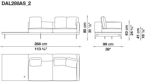 B&B Italia 3-х местный тканевый диван с шезлонгом Dock sun-id-1355318 - Вид №202