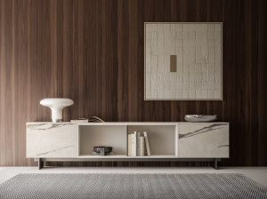 Секционный деревянный шкаф с дневным отсеком