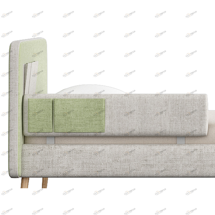 Защитный бортик для кровати Soft бежевый, зеленый ELLIPSE ELLIPSE SOFT 351718 Зеленый;бежевый Santreyd 