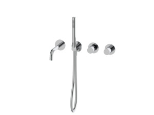 Смеситель для ванны с 4 отверстиями и ручным душем