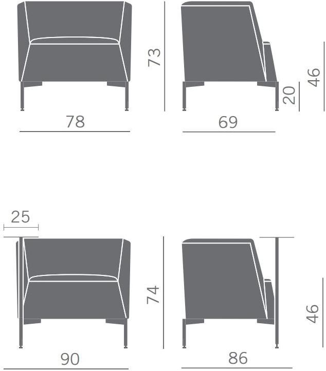 Kastel Кресло из ткани по контракту Kendo sun-id-1400826 - Вид №3