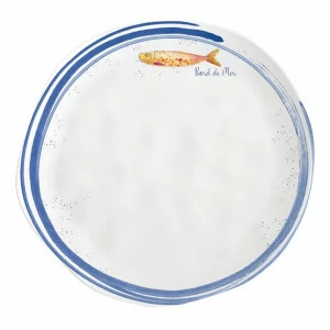 Тарелка фарфоровая белая с синим обеденная "Морской берег" EASY LIFE МОРСКОЙ БЕРЕГ 00-3947028 Белый;синий