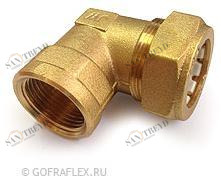 Фитинг угловой труба-внутр. резьба 15мм* 1/2 дюйма Flexible hose Россия BL15