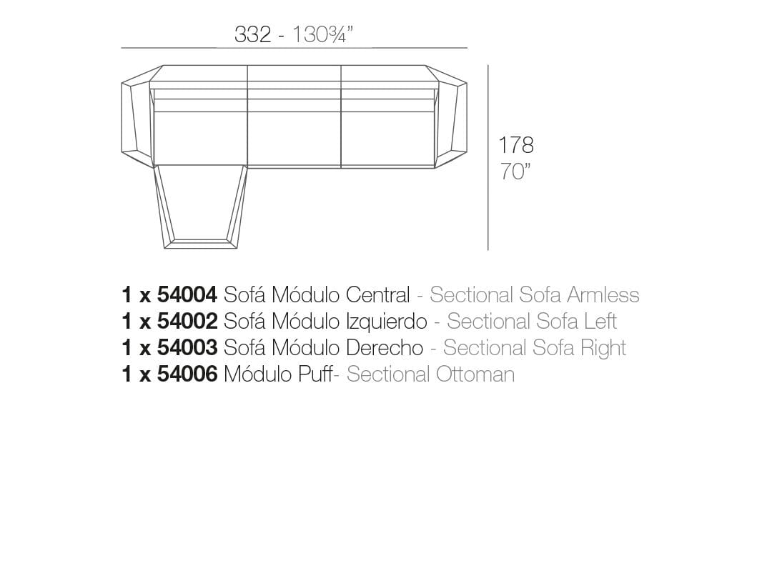 Модульный садовый диван Vondom Faz ARCH-00147911 - Вид №5