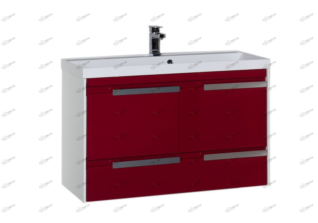 Тумба с раковиной Aquanet Тиволи 100 бордо 0018005800179392