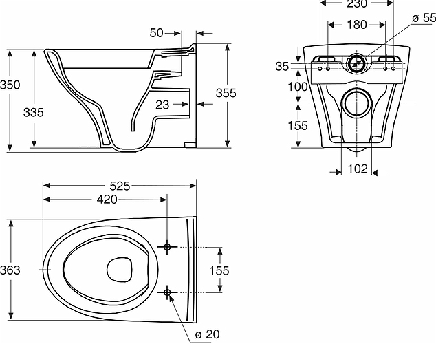 7616601201 Подвесной унитаз настенный Белый IDO  Швеция  - Вид №3