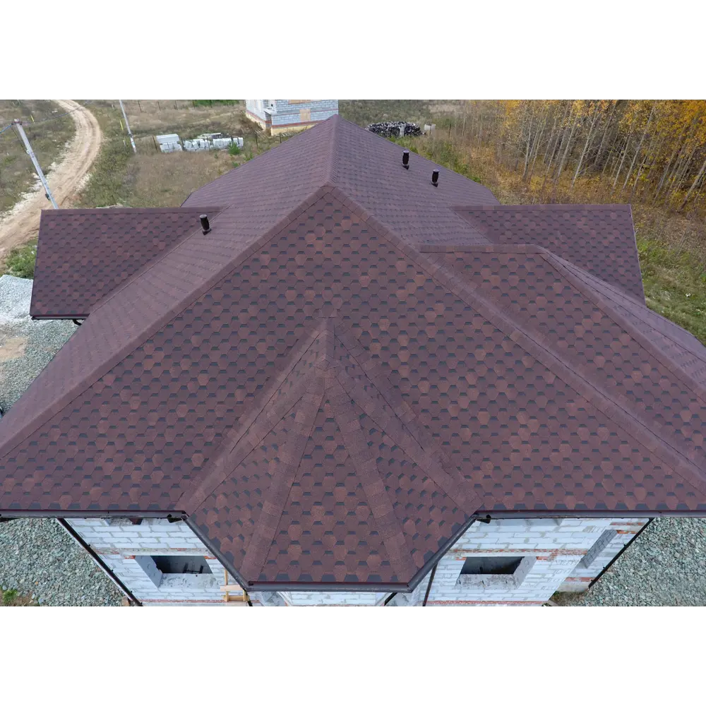 Гибкая черепица Docke Pie Евразия шестигранник коричневый 3 м² DÖCKE STLM-2010701 - Вид №4