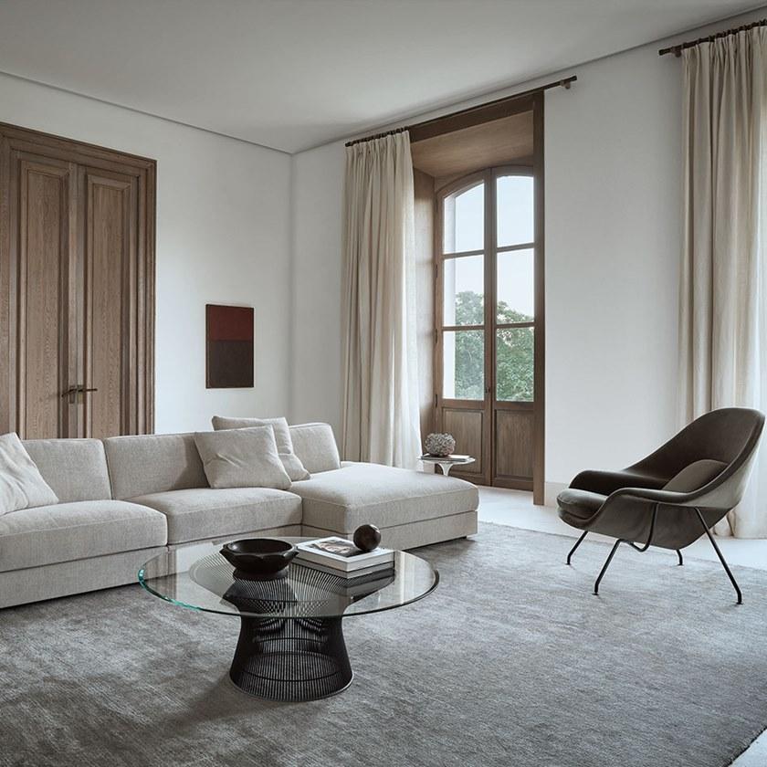 KNOLL Круглый журнальный столик из стали и хрусталя Platner sun-id-1377052 - Вид №3