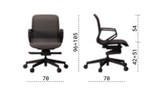 Сетчатое регулируемое по высоте офисное кресло с подлокотниками Las Mobili участок ARCH-00113810 - Вид №12