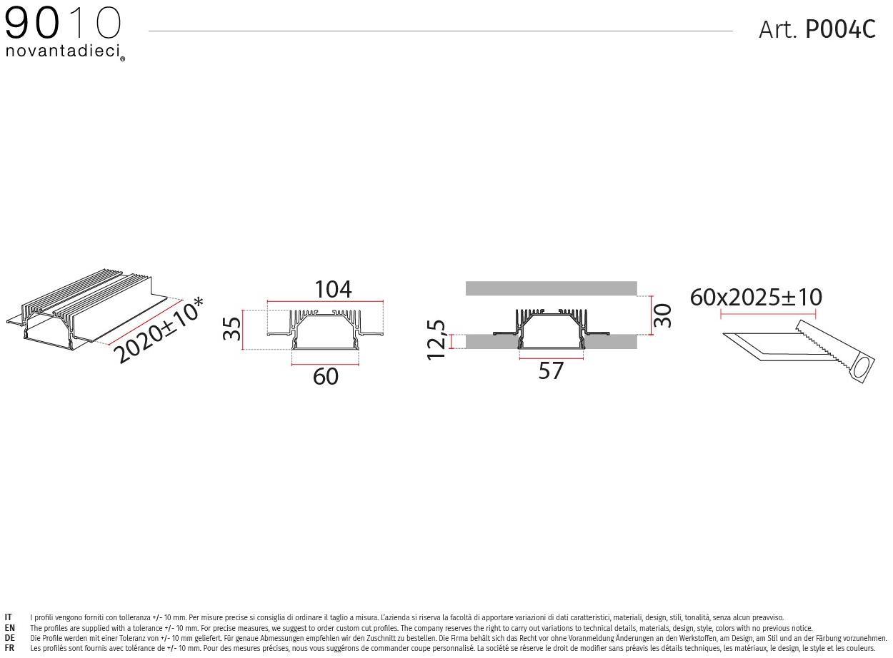 9010 novantadieci Линейный световой профиль из alumite®  P004  - Вид №3