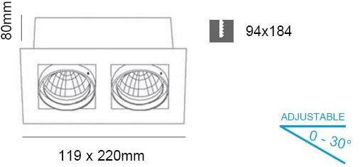 Регулируемый встраиваемый алюминиевый точечный светильник Santreyd sun-id-1375436 - Вид №5