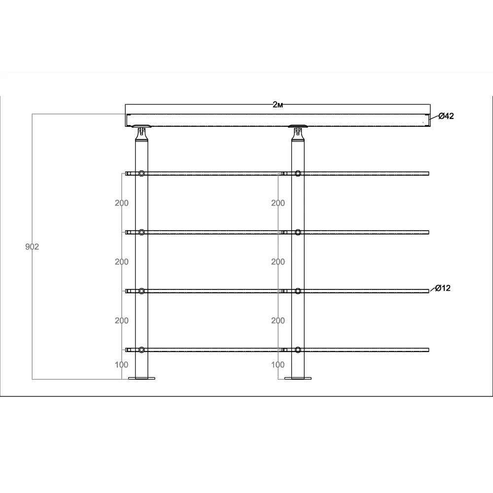 MONLID Ограждение для лестницы из нержавеющей стали 2 м 89370663 STLM-1475890 - Вид №4