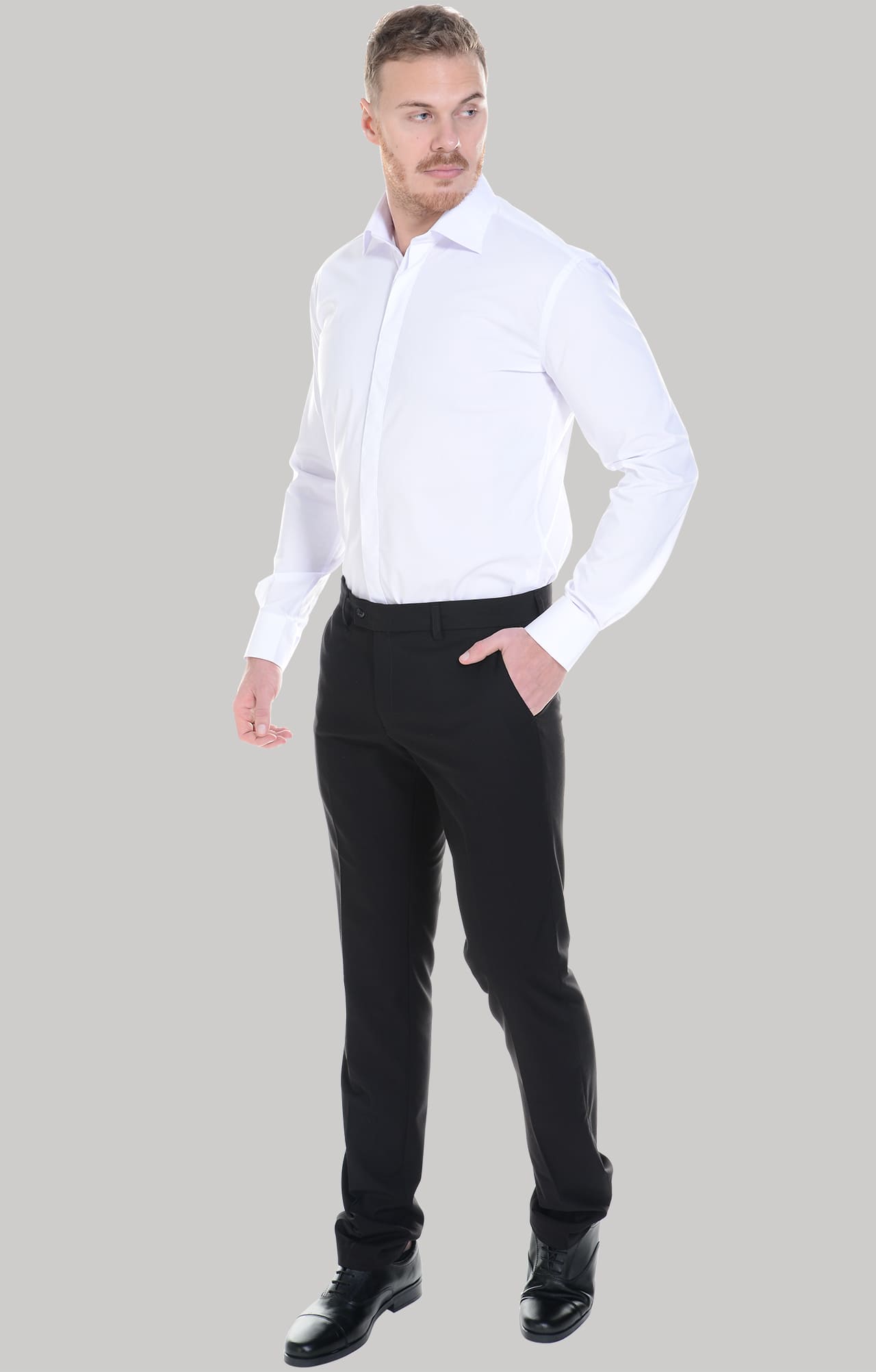 62469 Рубашка мужская  white El-Risto  Корпоративная одежда  размер 43/176-182  - Вид №17