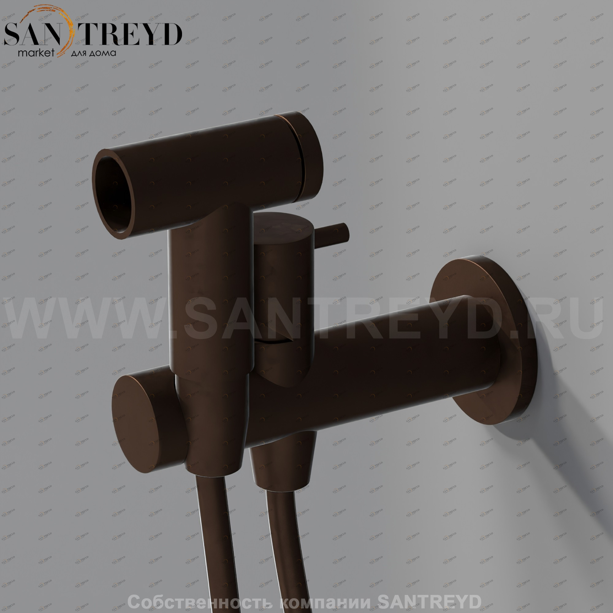 Встроенный смеситель с ручным душем AMEM317BR MEMORY для биде бронзовый Agape