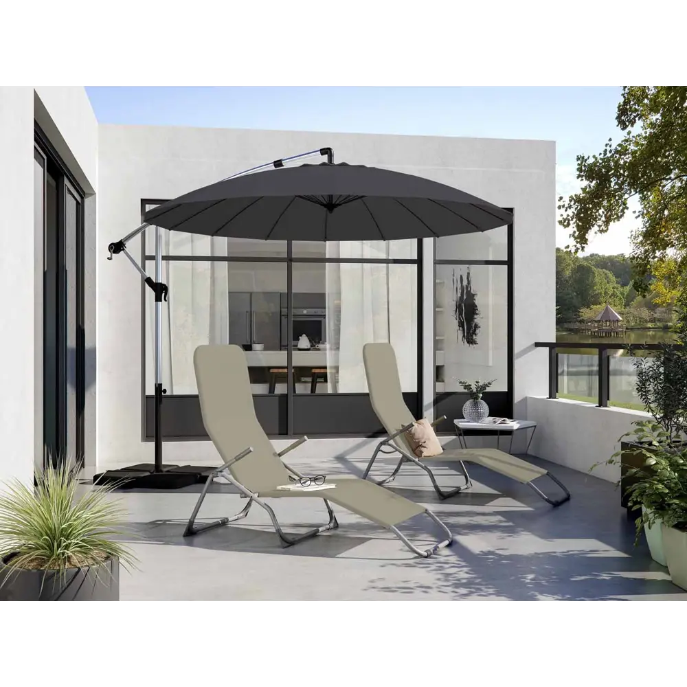 Зонт садовый Naterial Sinae 2.9 м серый с подставкой STLM-2087422 - Вид №4