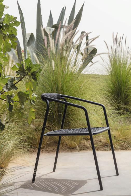 Стул лава веревка 4,5мм антрацит + teak Manutti Duo MNST39 - Вид №7