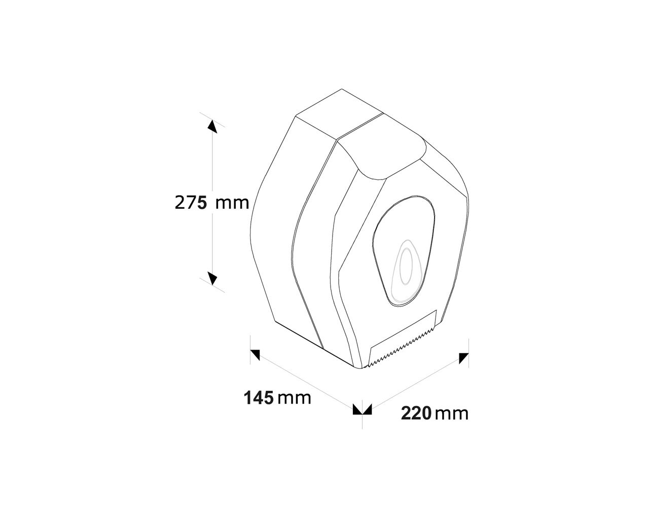 BTS201 Держатель рулона туалетной бумаги TOP MINI, пластик АБС, белый, серое окно Merida  - Вид №1