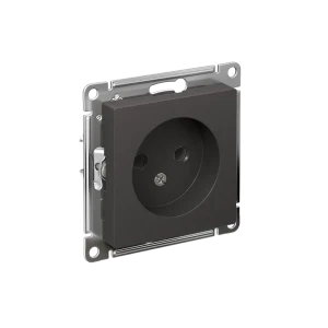 Розетка встраиваемая Systeme Electric AtlasDesign без заземления цвет базальт 89457224 STLM-2176919