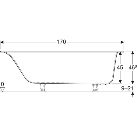 554.006.01.1 Прямоугольная ванна Geberit Soana, узкий край Geberit  - Вид №19