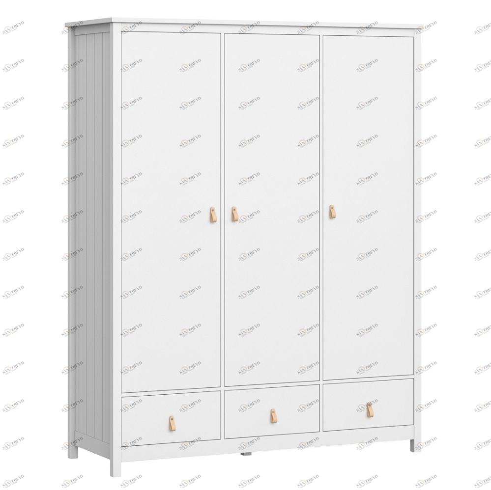 Шкаф распашной белый трехстворчатый Wood ELLIPSE ELLIPSE WOOD 00-3951344 Белый Santreyd 