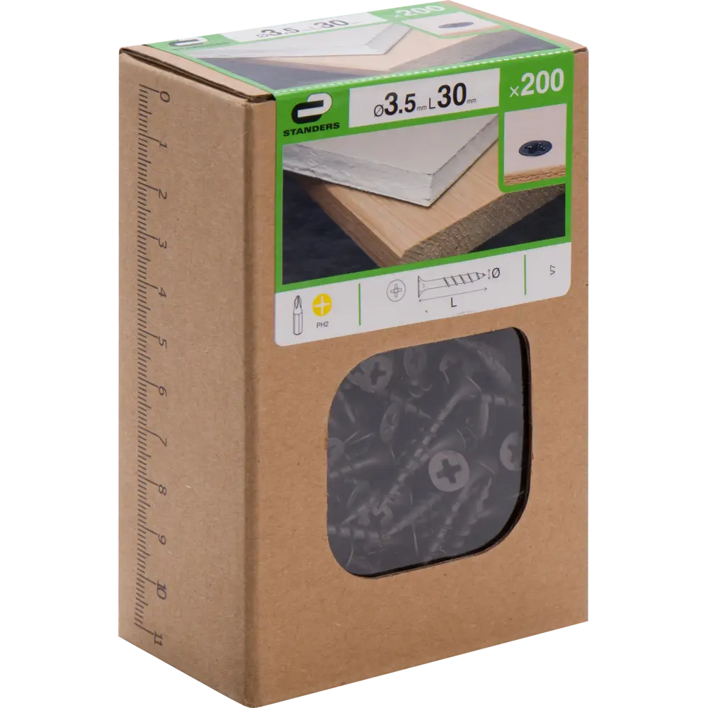 Саморезы для дерева STANDERS фосфатированные 3.5x30, 200 шт STLM-2086825 - Вид №2