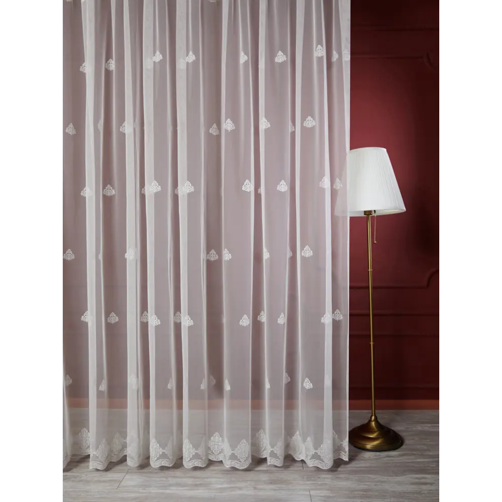 Тюль 1 м/п Коронки сетка 280 см цвет бежево-золотой 85337338 STLM-2052511 ELIT HOME 