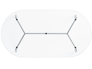 Овальный стол из стали и стекла