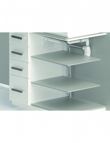 611100 001 03  Трубка Connectic для умывальника, слив Д. 32 мм, полностью регулируемый, NF, упаковка 50 шт. Valentin Белый  - Вид №2