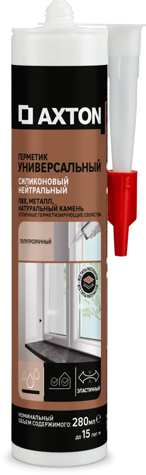 Силиконовый герметик Axton универсальный нейтральный 280 мл 85272188
